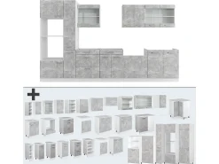 Mueble de cocina hormigón/blanco 350x60x81.6 r-line