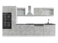 Mueble de cocina hormigón/blanco 350x60x81.6 r-line