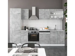 Mueble de cocina hormigón/blanco 300x60x81.6 r-line
