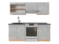 Mueble de cocina hormigón/roble dorado 200x60x81.6 r-line