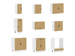 Mueble de cocina Kalmar 14 piezas artesanal roble