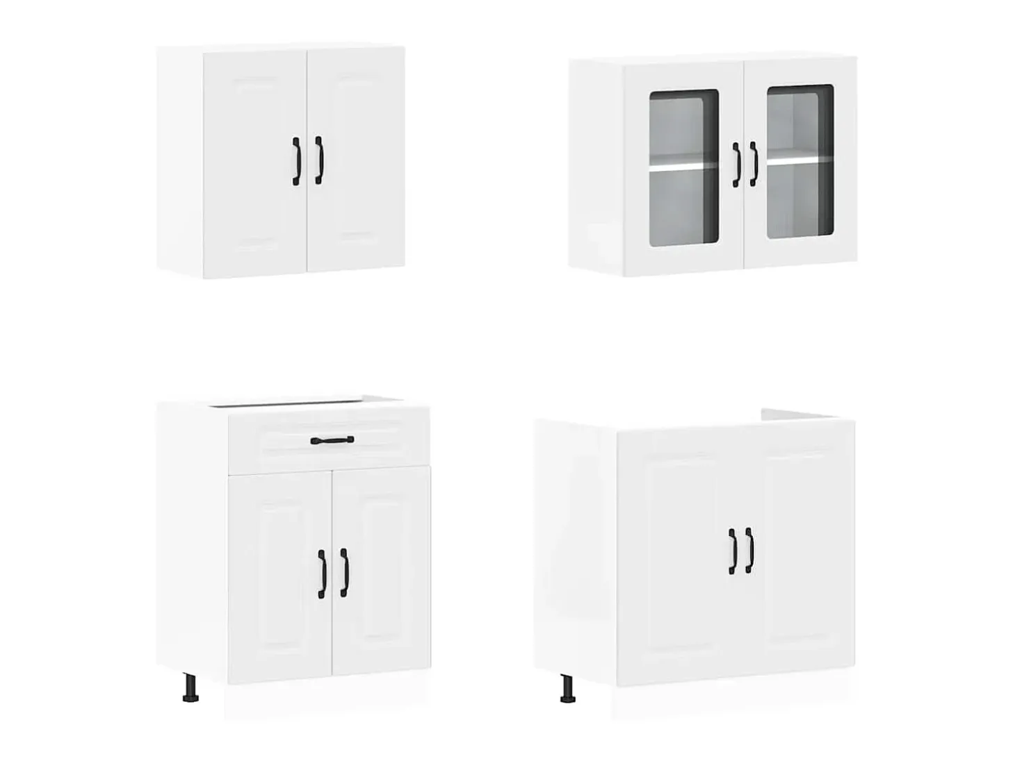 Mueble de cocina Kalmar blanco 4 piezas madera contrachapada