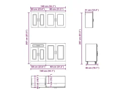 Mueble de cocina Kalmar blanco 4 piezas madera contrachapada