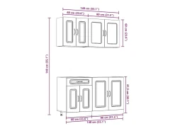 Mueble de cocina Kalmar blanco 4 piezas madera contrachapada