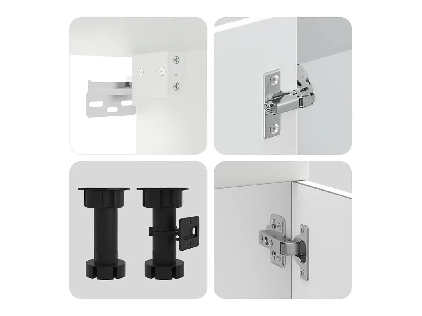 Mueble de cocina Kalmar blanco 4 piezas madera contrachapada