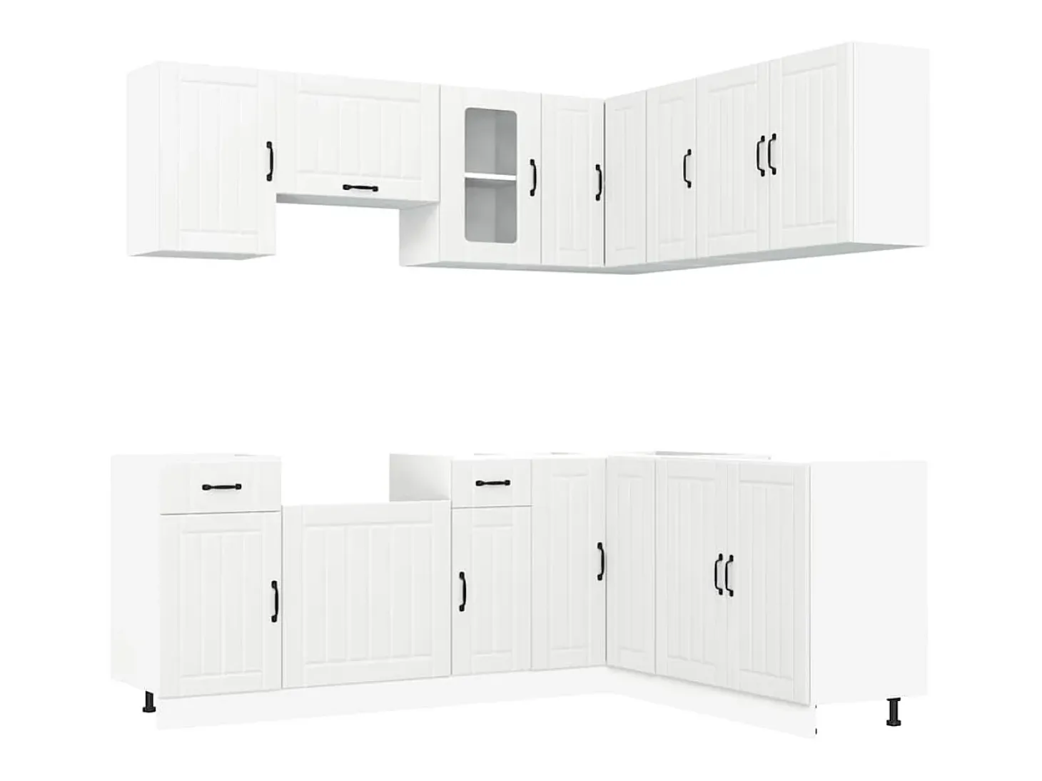 Mueble de cocina Kalmar blanco 11 piezas madera contrachapada
