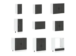 Mueble de cocina Kalmar negra 14 piezas madera contrachapada