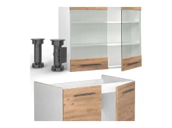 Mueble de cocina oro potencia roble/blanco 240x60x81.6 fame-line
