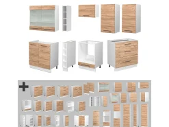 Mueble de cocina oro potencia roble/blanco 235x60x81.6 fame-line