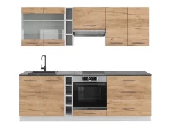 Mueble de cocina oro potencia roble/blanco 235x60x81.6 fame-line