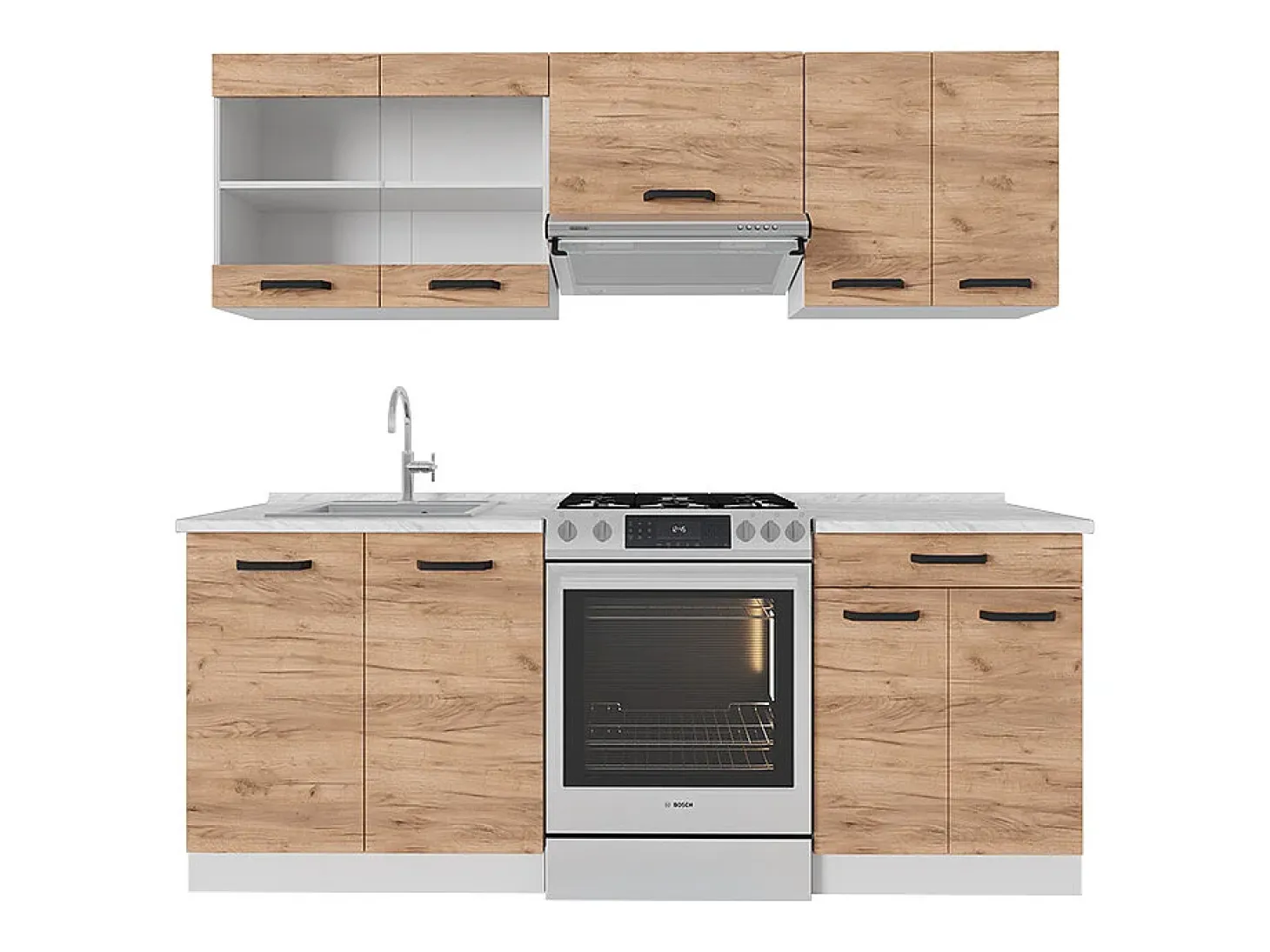 Mueble de cocina oro potencia roble/blanco 200x60x81.6 r-line