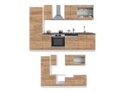 Mueble de cocina oro potencia roble/blanco 300x60x81.6 fame-line