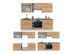 Mueble de cocina oro potencia roble/blanco 235x60x81.6 fame-line