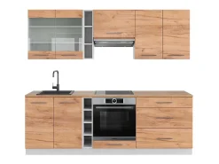 Mueble de cocina oro potencia roble/blanco 235x60x81.6 fame-line