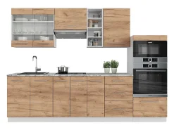 Mueble de cocina oro potencia roble/blanco 280x60x81.6 fame-line