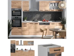 Mueble de cocina oro potencia roble/blanco 300x60x81.6 r-line
