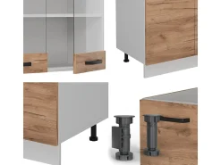 Mueble de cocina oro potencia roble/blanco 300x60x81.6 r-line