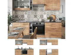Mueble de cocina oro potencia roble/blanco 235x46x81.6 fame-line