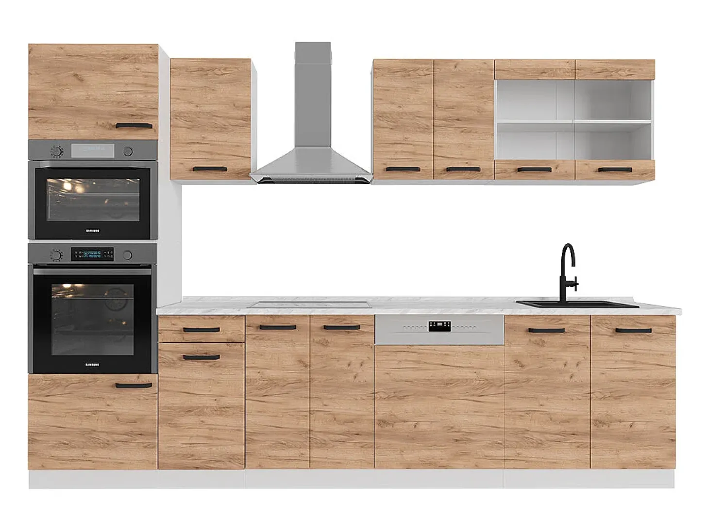 Mueble de cocina oro potencia roble/blanco 300x60x81.6 r-line