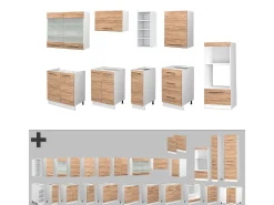 Mueble de cocina oro potencia roble/blanco 280x60x81.6 fame-line