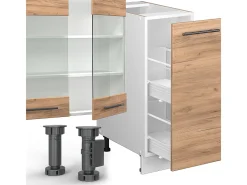 Mueble de cocina oro potencia roble/blanco 280x60x81.6 fame-line