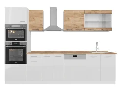 Mueble de cocina oro potencia roble/blanco 300x60x81.6 r-line