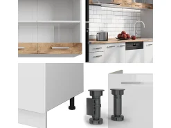 Mueble de cocina oro potencia roble/blanco 300x60x81.6 r-line