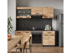 Mueble de cocina oro power roble/antracita 200x60x81.6 r-line