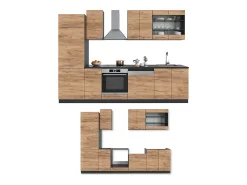 Mueble de cocina oro power roble/antracita 300x46x81.6 fame-line