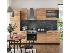 Mueble de cocina oro power roble/antracita 300x46x81.6 fame-line