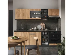 Mueble de cocina oro power roble/antracita 240x60x81.6 r-line
