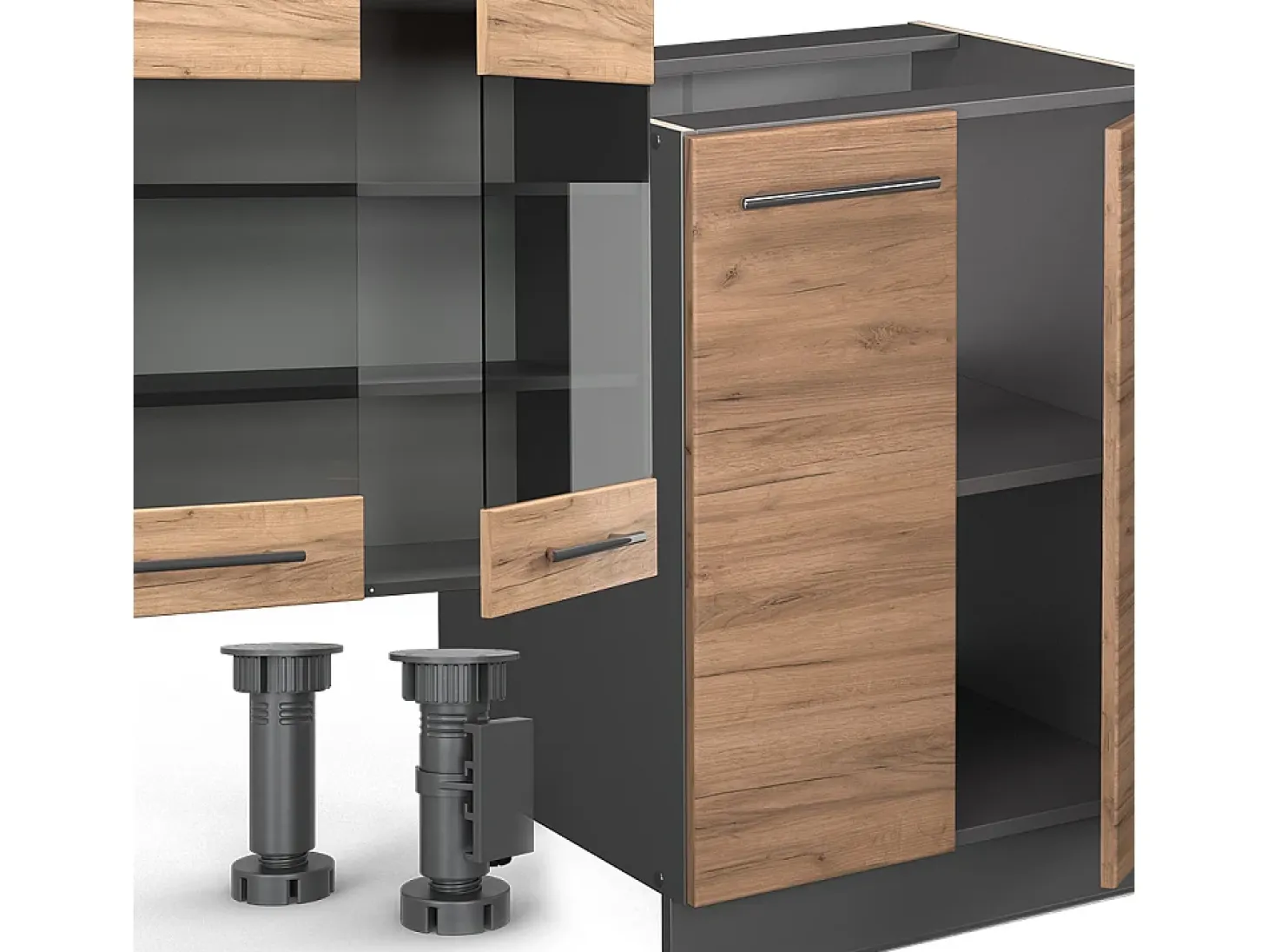 Mueble de cocina oro power roble/antracita 300x60x81.6 fame-line