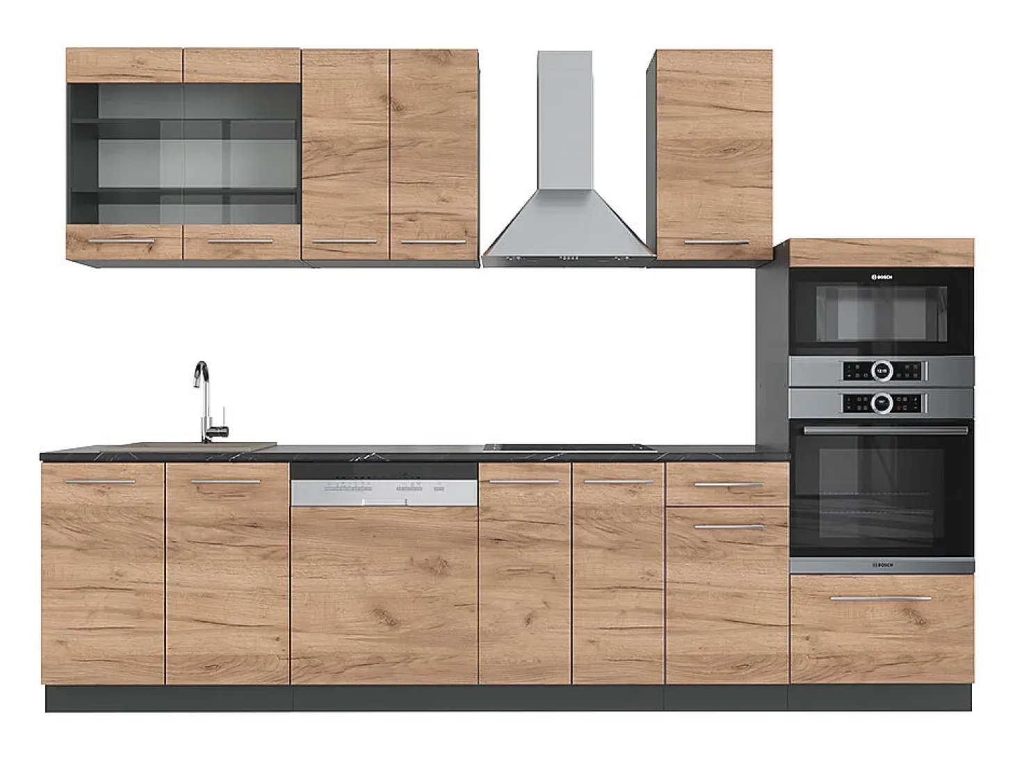 Mueble de cocina oro power roble/antracita 300x60x81.6 fame-line