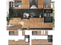 Mueble de cocina oro power roble/antracita 300x60x81.6 fame-line