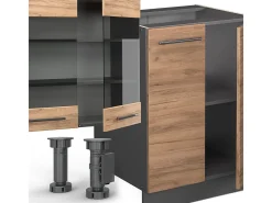 Mueble de cocina oro power roble/antracita 300x46x81.6 fame-line