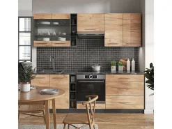 Mueble de cocina oro power roble/antracita 235x60x81.6 fame-line