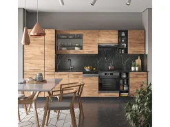 Mueble de cocina oro power roble/antracita 355x46x81.6 fame-line