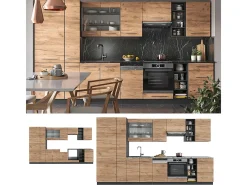 Mueble de cocina oro power roble/antracita 355x46x81.6 fame-line