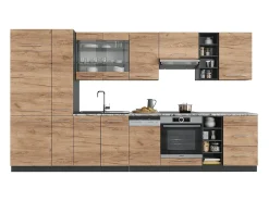 Mueble de cocina oro power roble/antracita 355x46x81.6 fame-line
