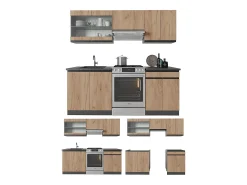 Mueble de cocina oro power roble/antracita 200x46x81.6 r-line