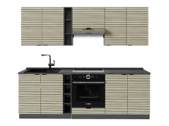Mueble de cocina panel de roble/antracita 235x60x81.6 fame-line