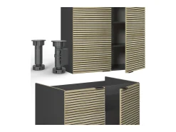 Mueble de cocina panel de roble/antracita 235x60x81.6 fame-line