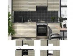 Mueble de cocina panel de roble/antracita 235x60x81.6 fame-line