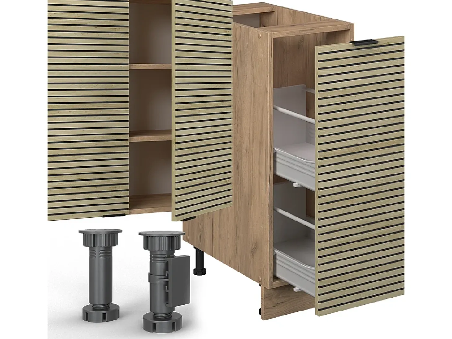 Mueble de cocina panel de roble/roble goldkraft 280x46x81.6 fame-line