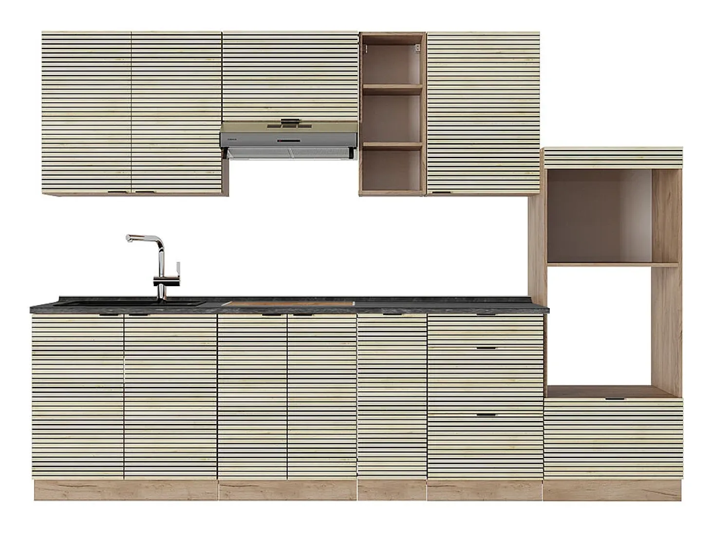 Mueble de cocina panel de roble/roble goldkraft 280x60x81.6 fame-line
