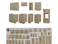 Mueble de cocina panel de roble/roble goldkraft 280x60x81.6 fame-line