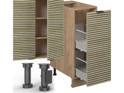 Mueble de cocina panel de roble/roble goldkraft 280x60x81.6 fame-line