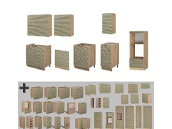 Mueble de cocina panel de roble/roble goldkraft 300x60x81.6 fame-line