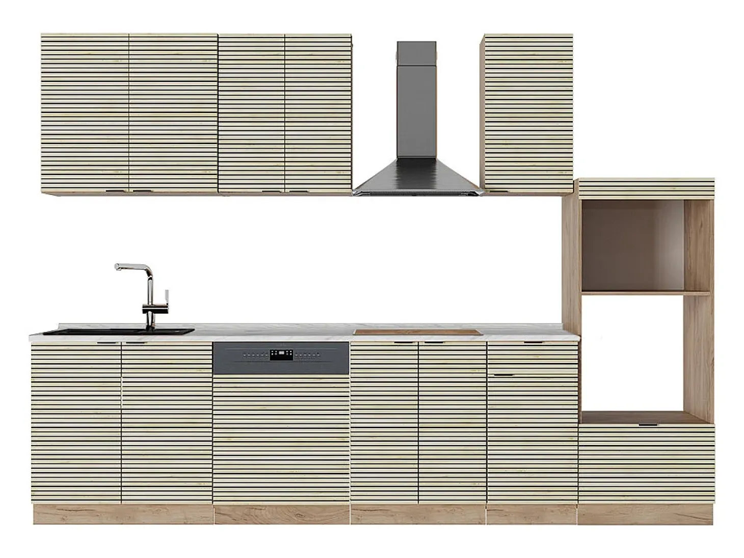 Mueble de cocina panel de roble/roble goldkraft 300x60x81.6 fame-line