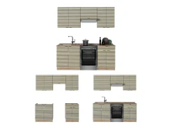 Mueble de cocina panel de roble/roble goldkraft 200x46x81.6 fame-line
